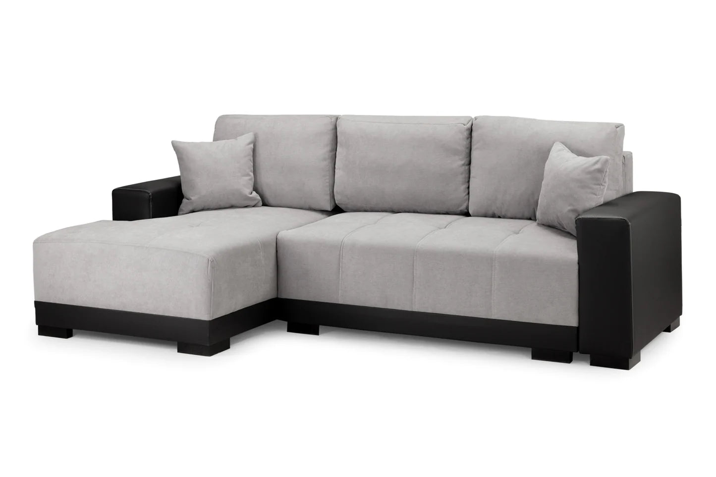 Cimiano Left Hand Facing Corner Sofabed Black & Grey