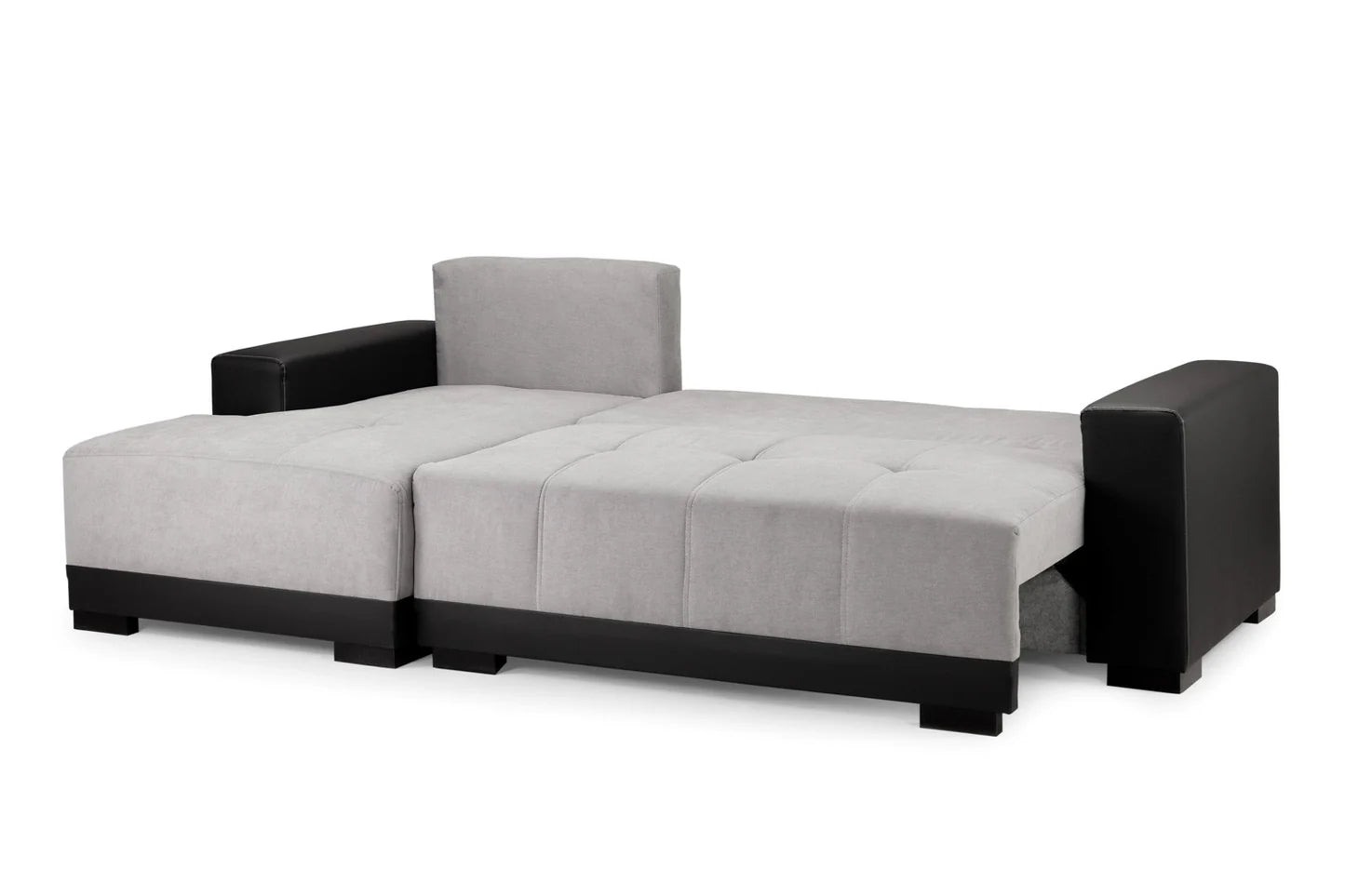 Cimiano Left Hand Facing Corner Sofabed Black & Grey