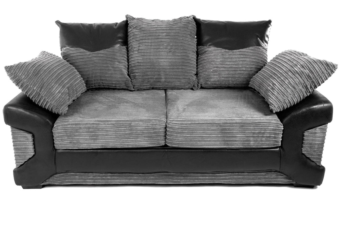 Dino 2 Seater Scatterback Sofa Black & Grey