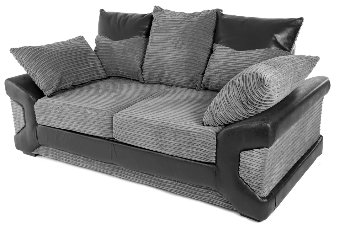 Dino 2 Seater Scatterback Sofa Black & Grey