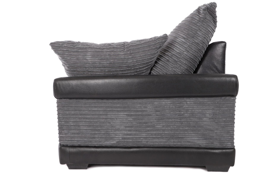 Dino 2 Seater Scatterback Sofa Black & Grey