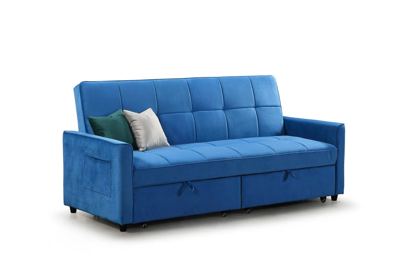 Elegance 3-Seater Sofabed in Plush Blue