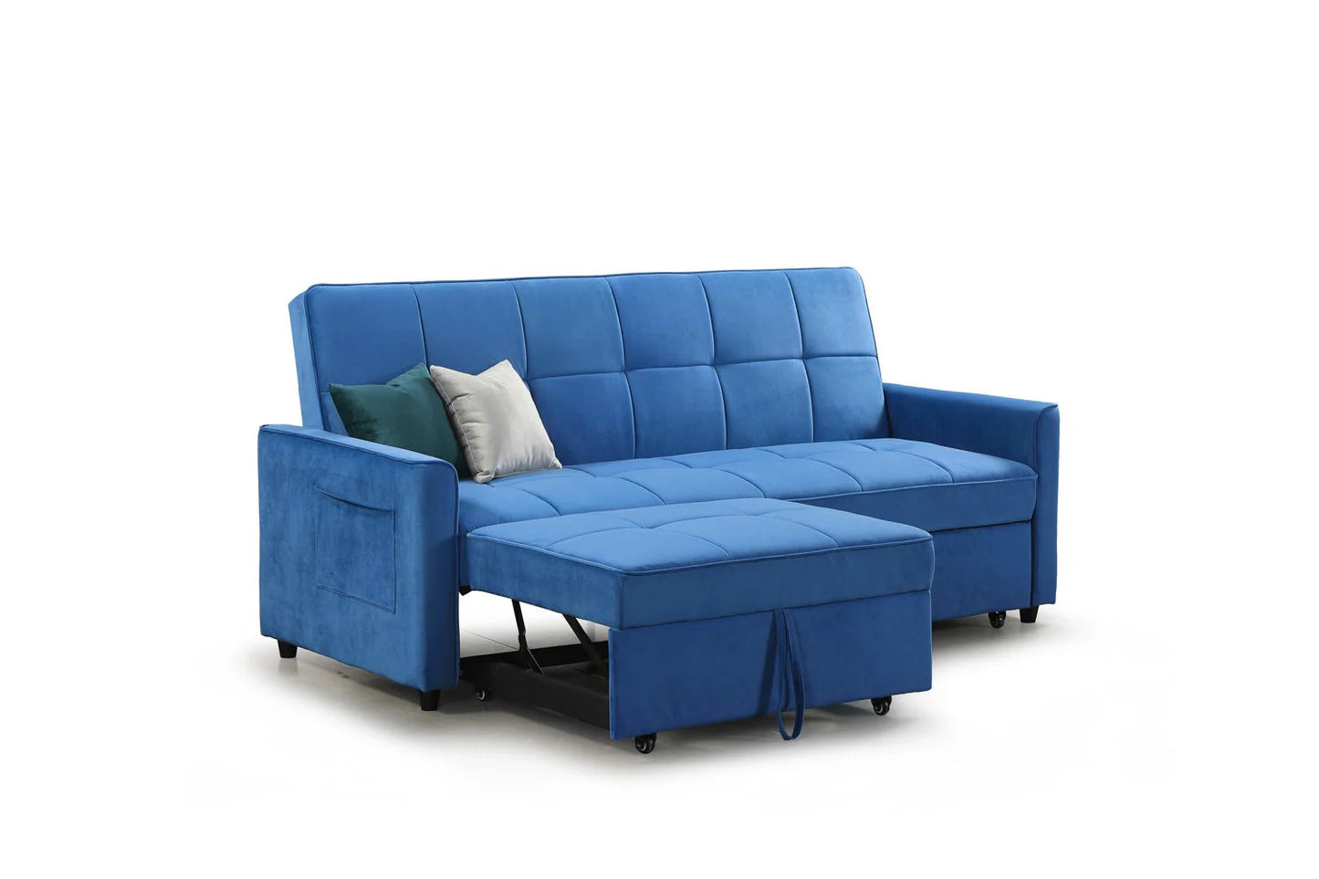 Elegance 3-Seater Sofabed in Plush Blue