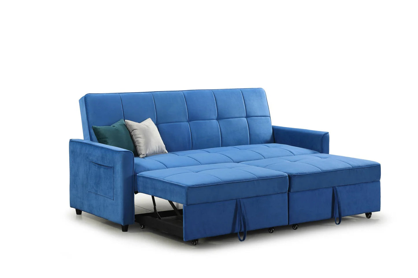 Elegance 3-Seater Sofabed in Plush Blue