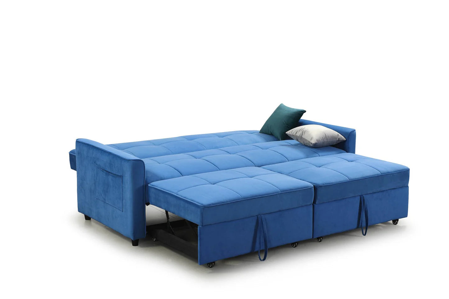 Elegance 3-Seater Sofabed in Plush Blue