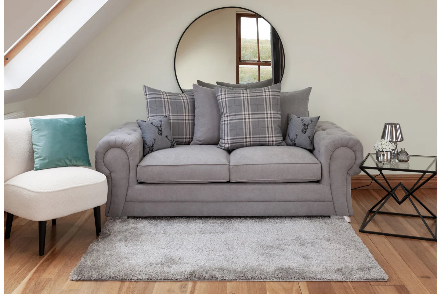 Verona Scatterback 3 Seater Sofa Grey