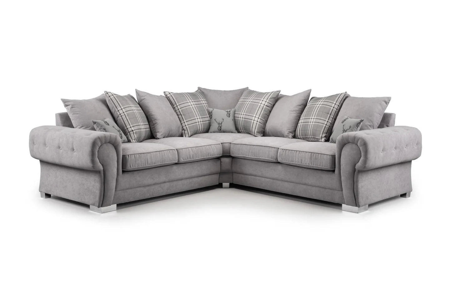 Verona Scatterback Large Corner Sofa Grey