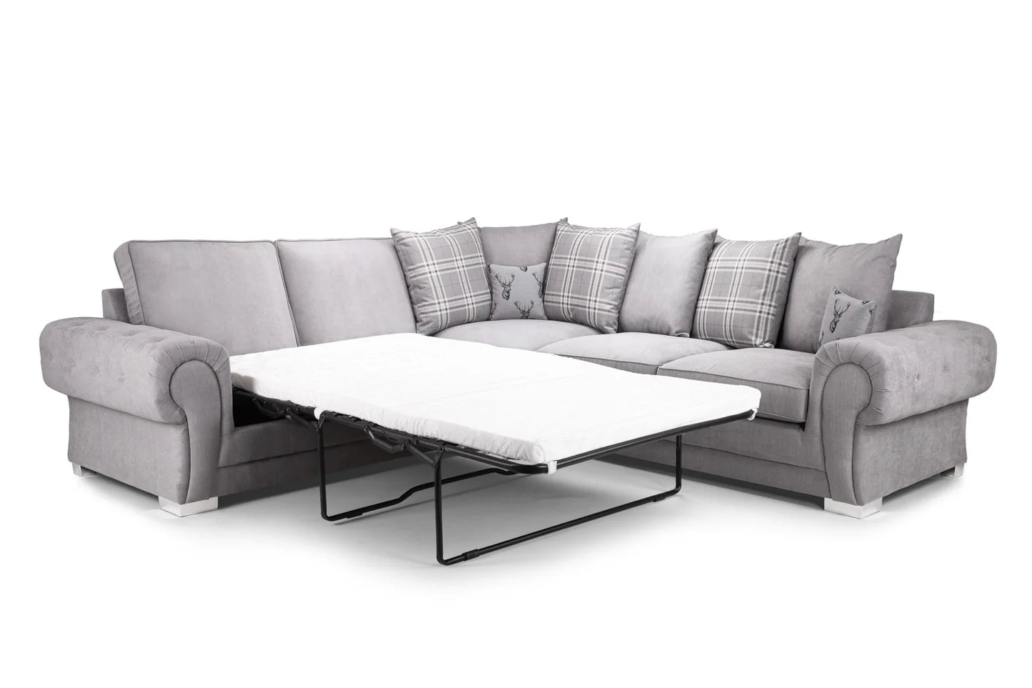 Verona Scatterback Large Corner Sofabed Grey