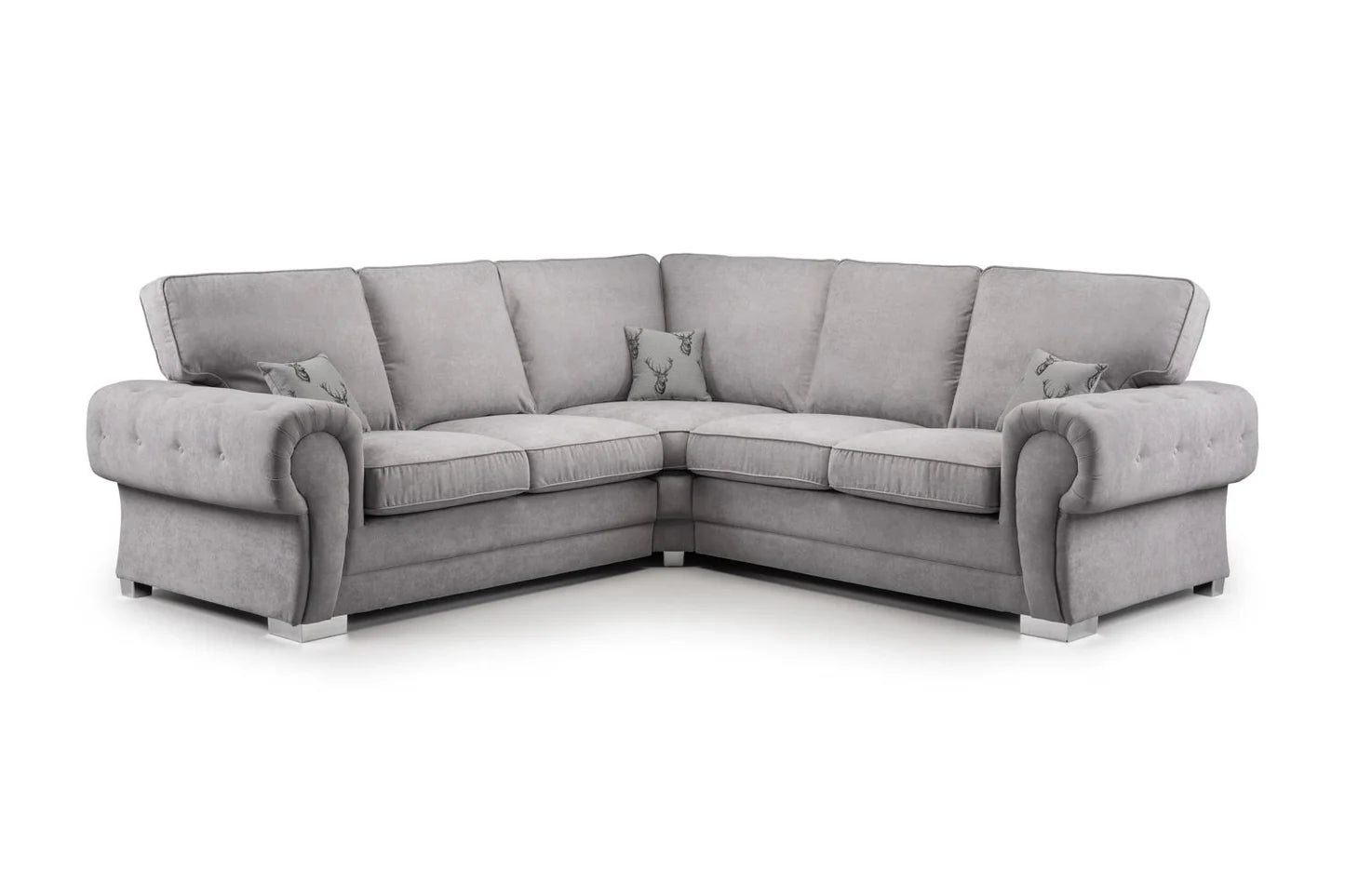 Verona Fullback Large Corner Sofa Grey