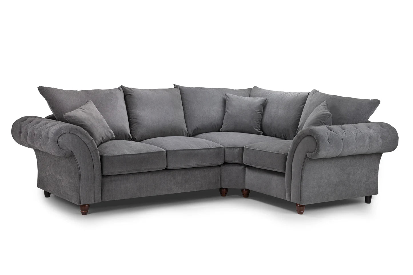 Windsor Fullback Right Hand Facing Corner Sofa Grey