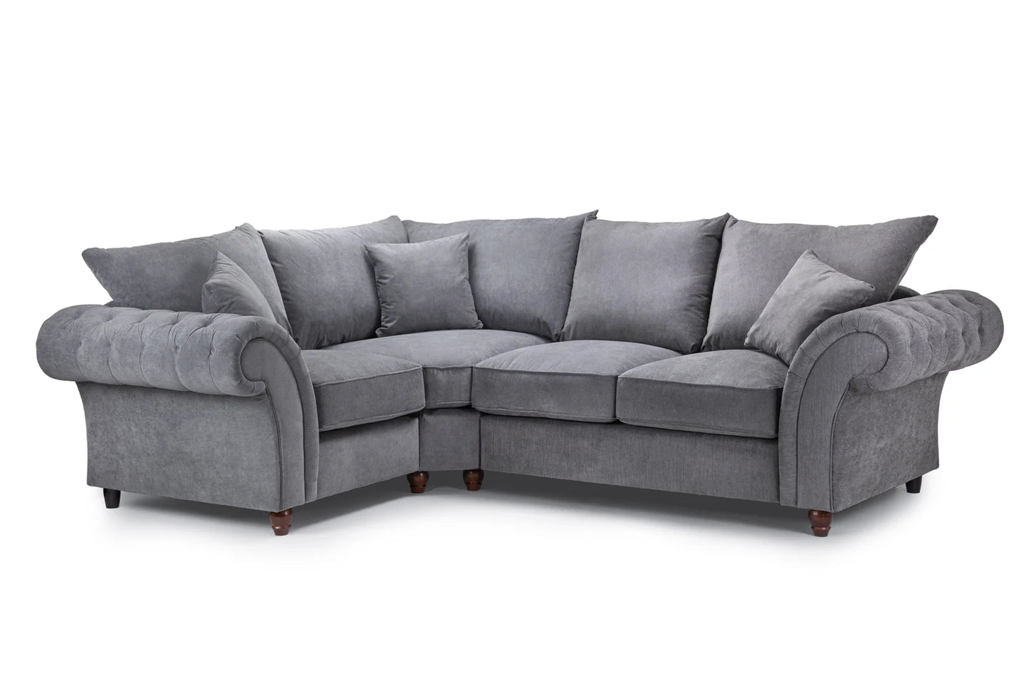 Windsor Fullback Left Hand Facing Corner Sofa Grey