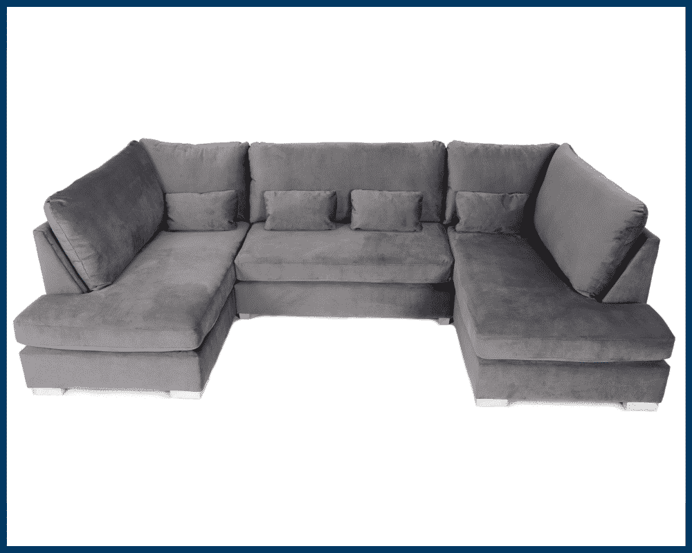 London U-Shape Sofa Plush Steel