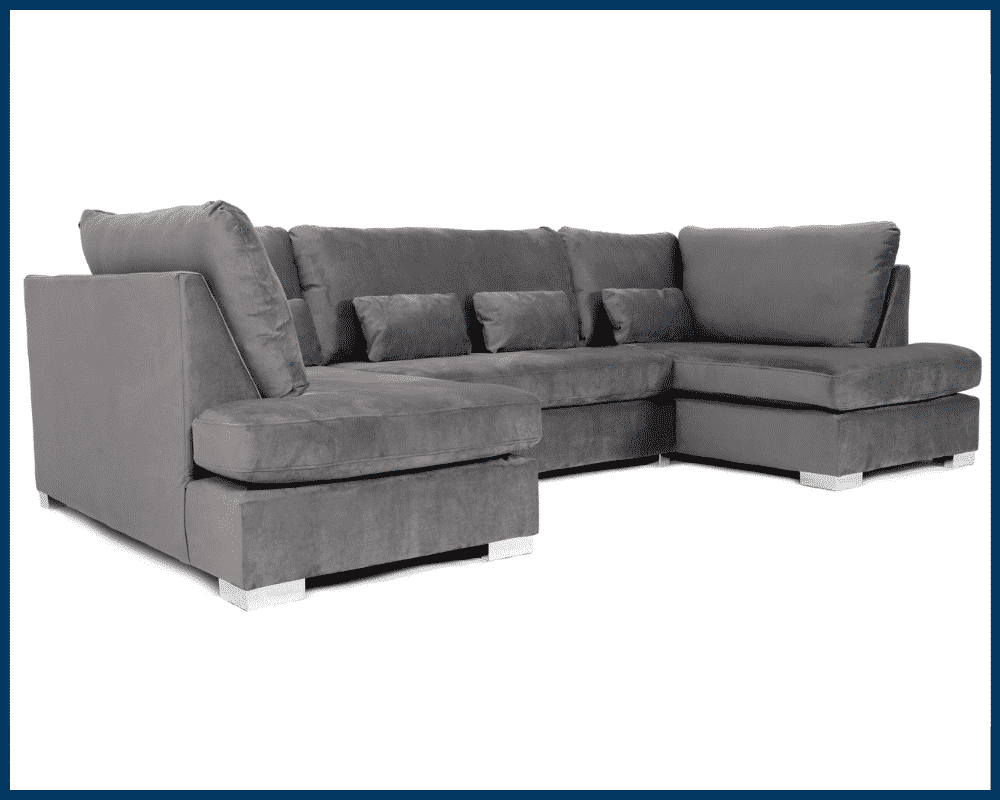 London U-Shape Sofa Plush Steel