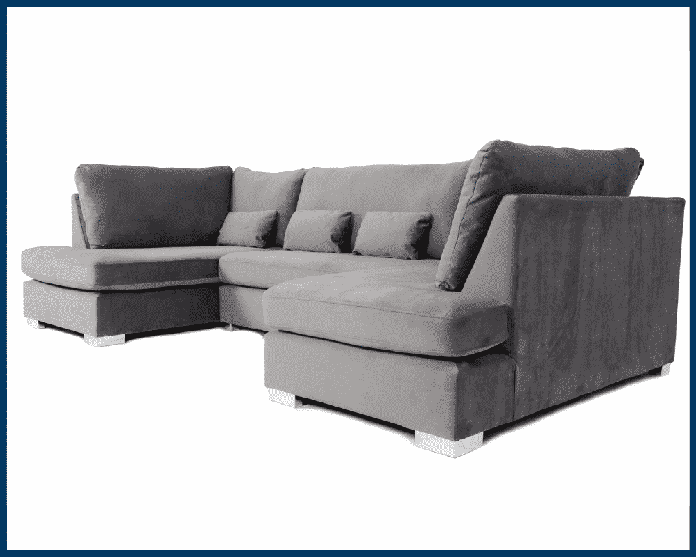 London U-Shape Sofa Plush Steel