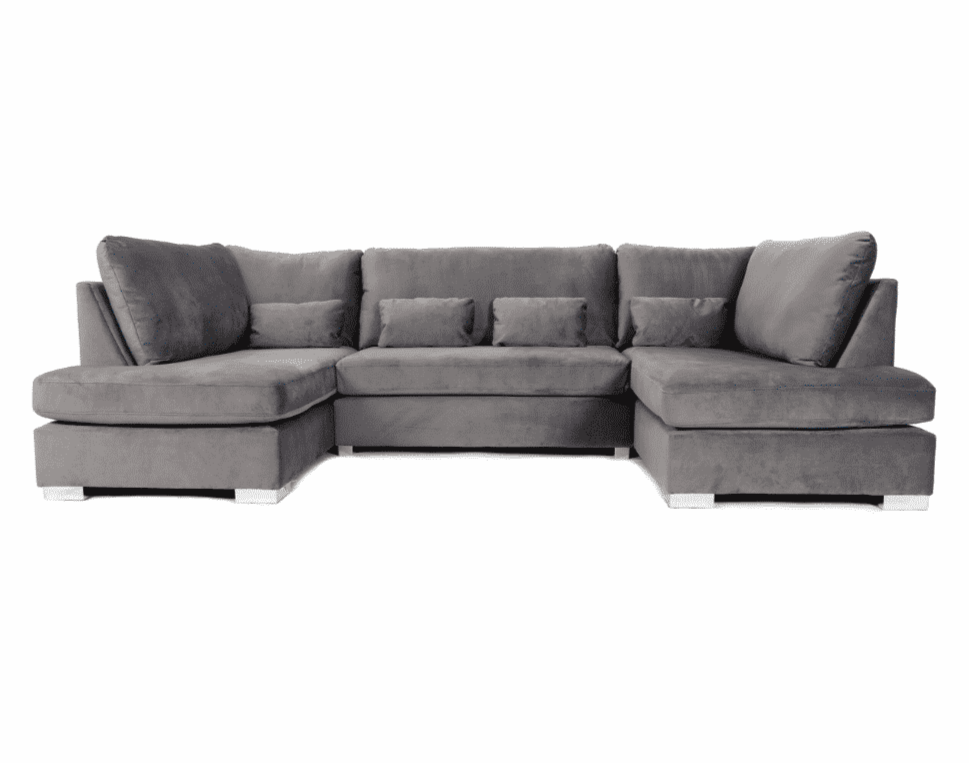 London U-Shape Sofa Plush Steel