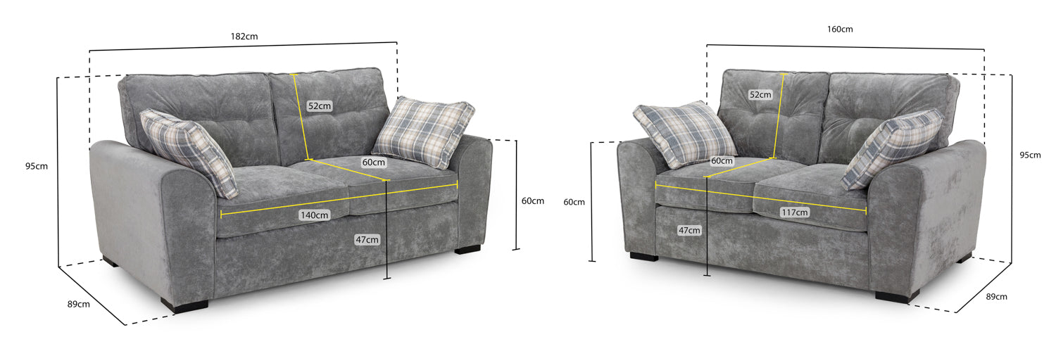 Maxwell Grey 3+2 Sofa Set