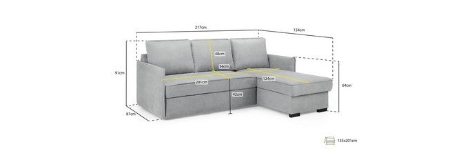 Miel Beige Universal Corner Sofabed