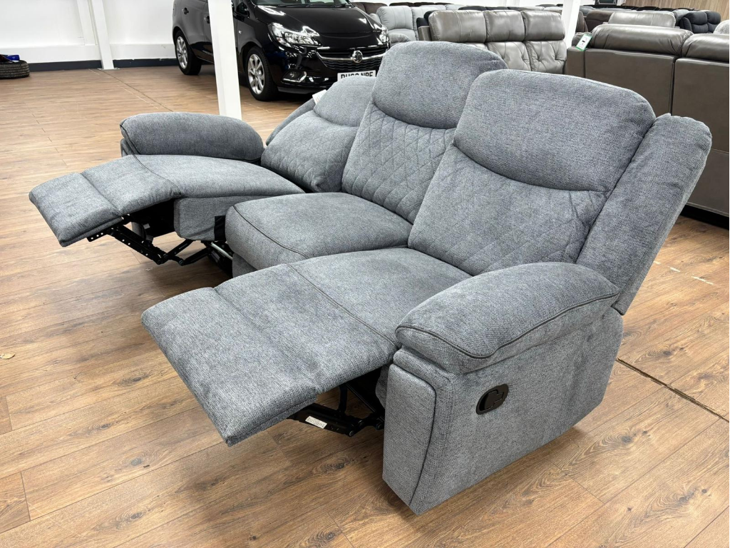 Myra Grey Fabric 3+2 Set Manual Recliner