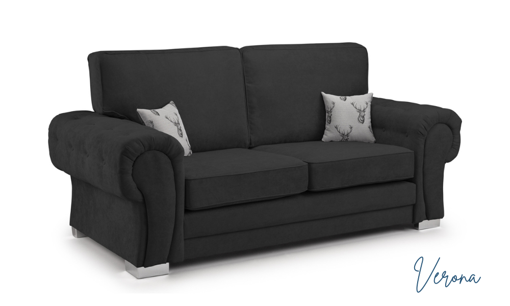 Verona Scatterback Sofa Black 2 Seater