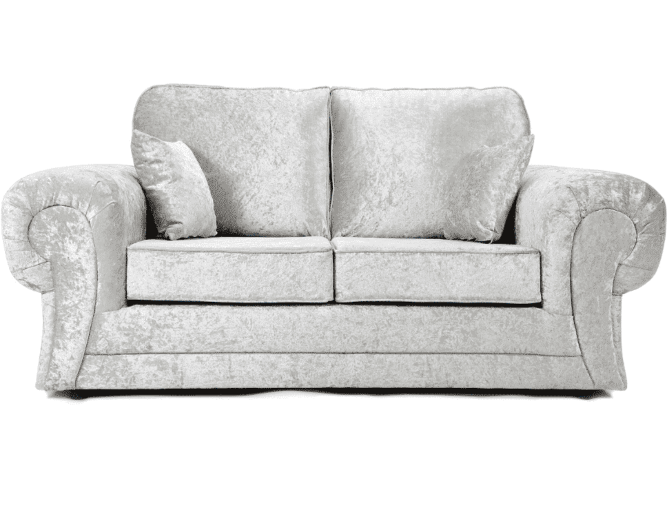 Tangent Large 2 Seater SofaBed Silver Shimmer Velvet