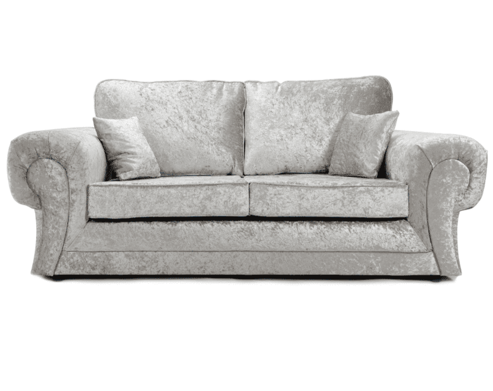 Tangent Large 3 Seater Sofa Silver Shimmer Velvet