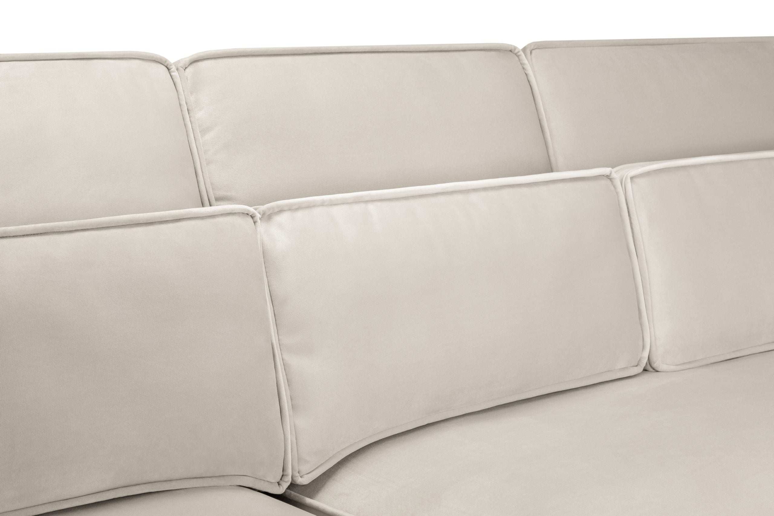 Sloane u shape sofa Cream, plush velvet