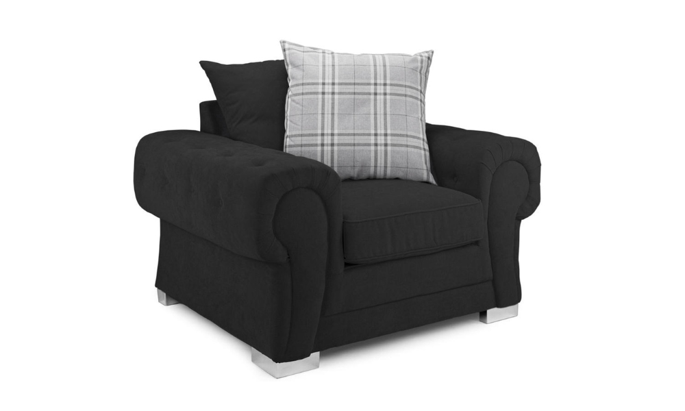 Verona Scatterback Sofa Black Armchair