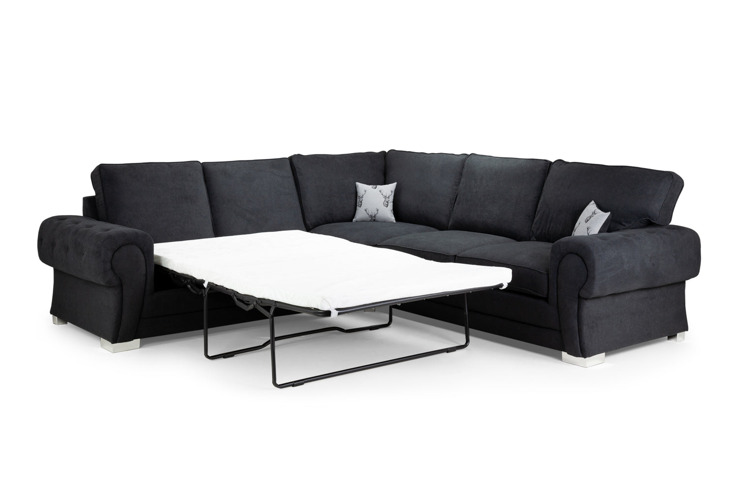 Verona Fullback Sofabed Black Large Corner