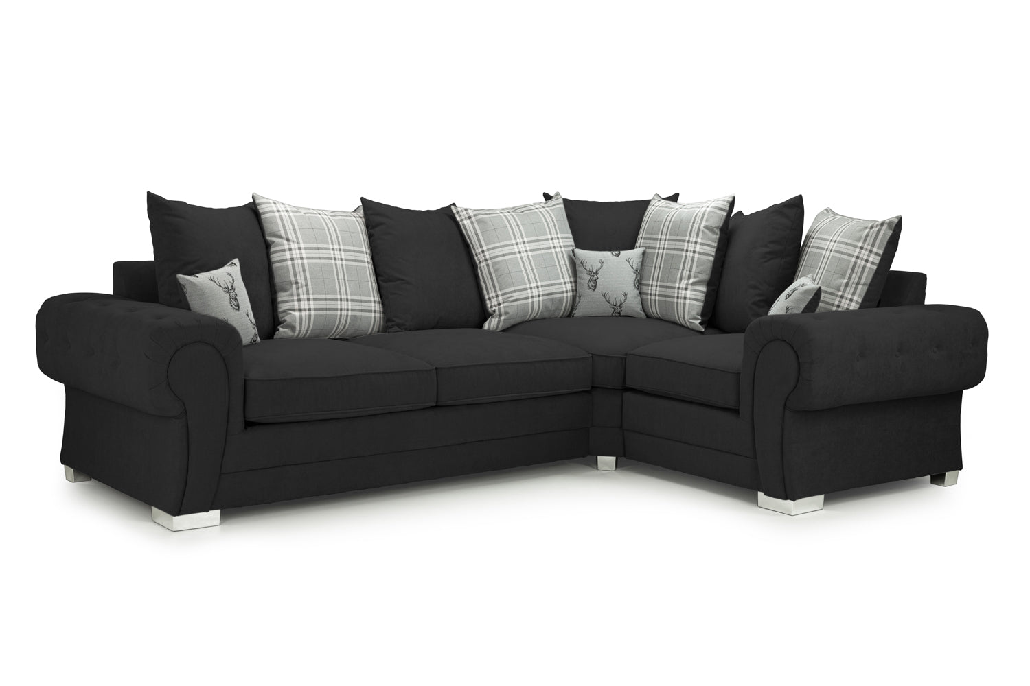 Verona Scatterback Corner Sofa Black