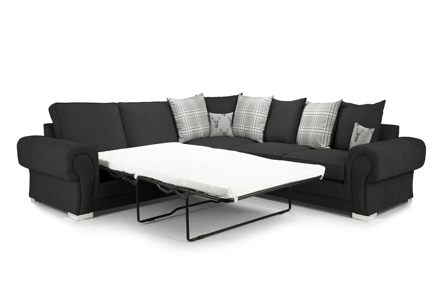 Verona Scatterback Sofabed Black Large Corner