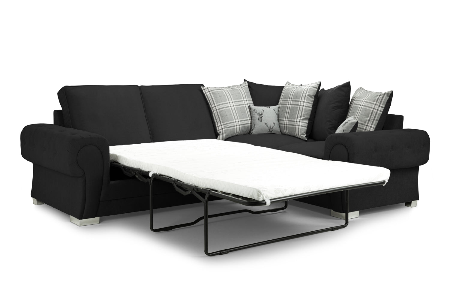 Verona Scatterback Corner Sofabed Black