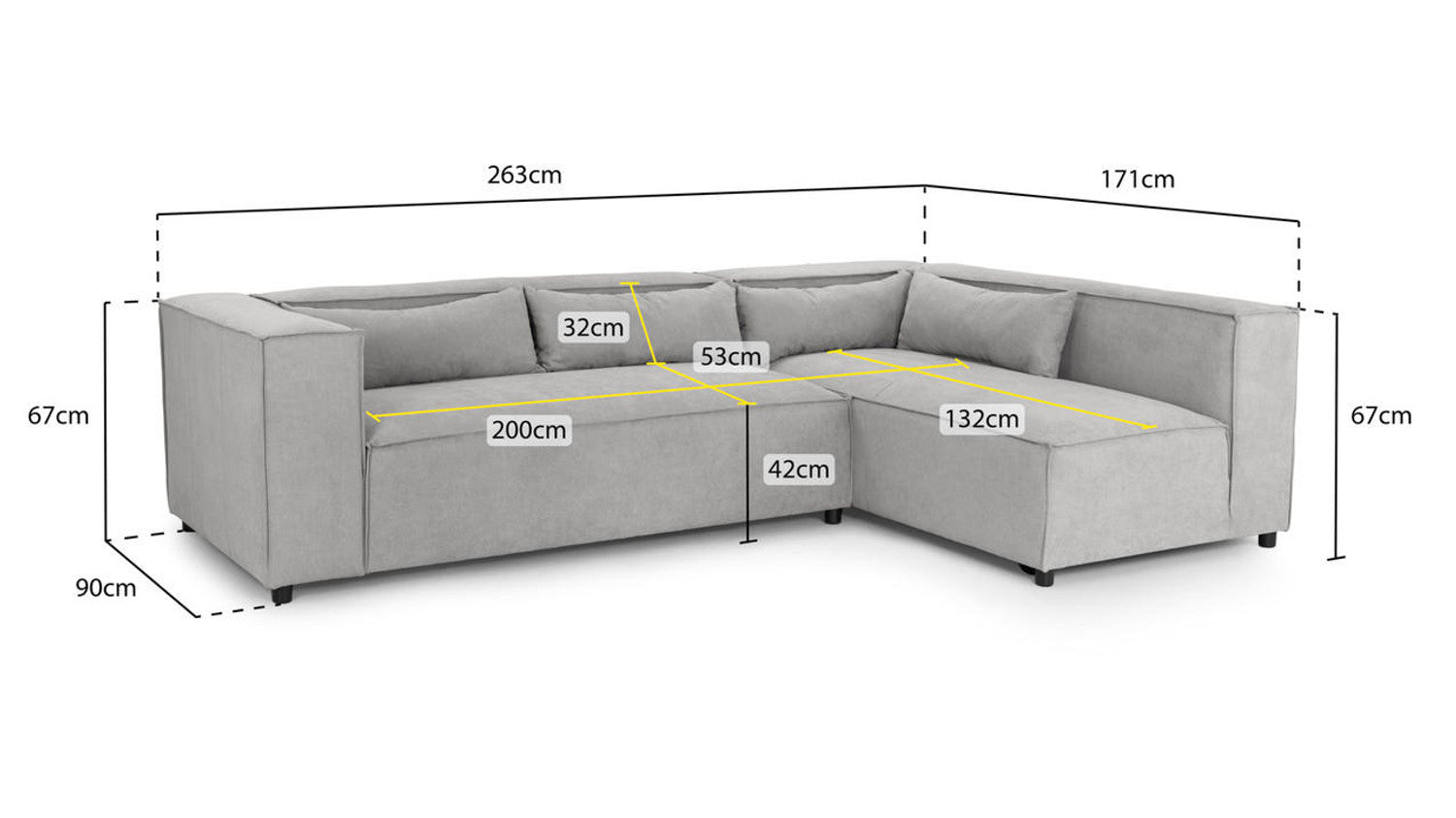 BECCA UNIVERSAL CORNER SOFA Grey