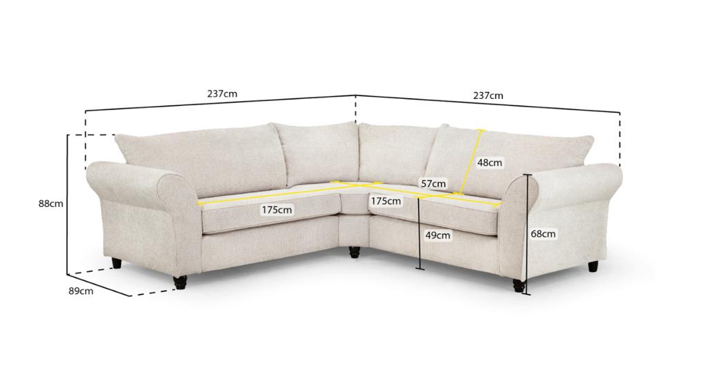 Ashley Large Corner Sofa Cream