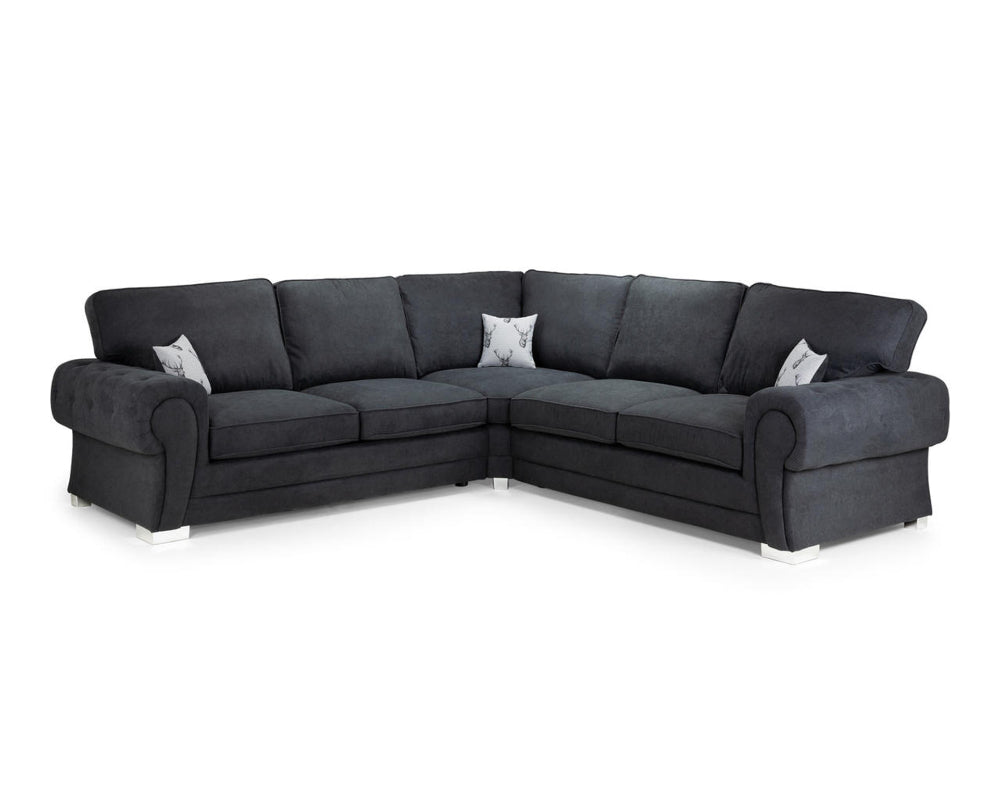 Verona Fullback Sofa Black Large Corner