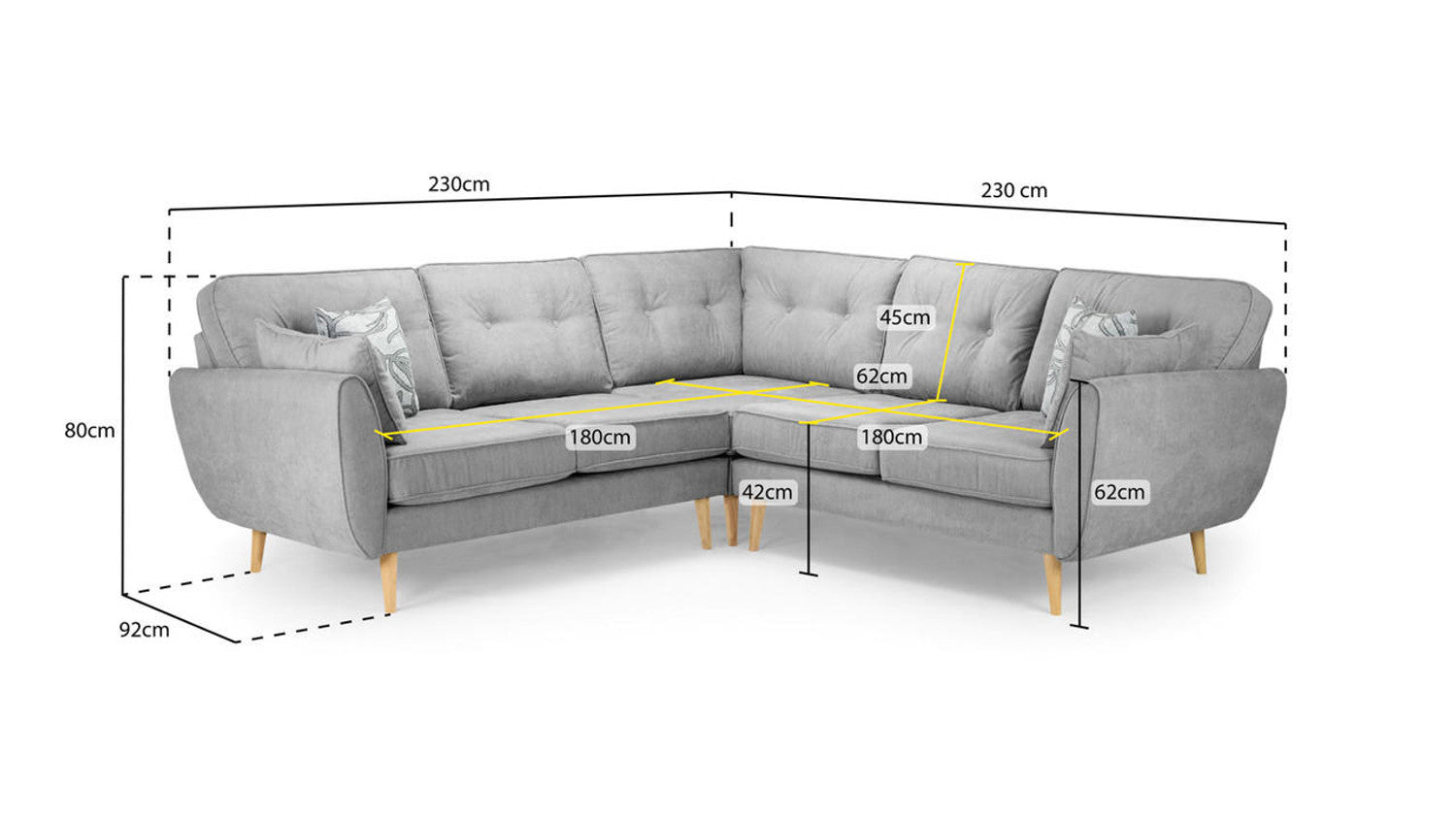 Zinc Sofa 2c2 Corner Sofa Grey